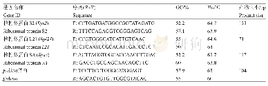 表1 荧光定量PCR引物序列