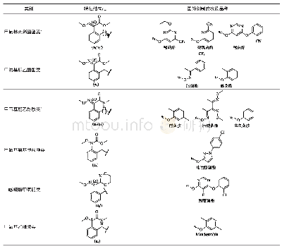 表2 11个国外创制的Strobilurins类农药品种的化学结构与分类