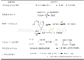 表2 还原法提取角蛋白溶解体系反应原理