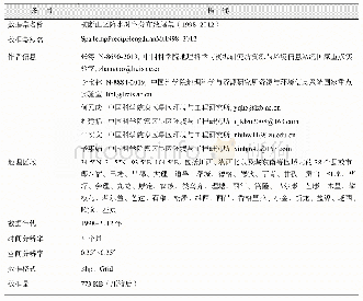 表1《横断山区降水时空分布数据集（1998–2012）》元数据简表