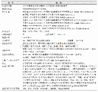 表1《中国典型暖温带木本植物叶全变色期历年格网数据集》元数据简表