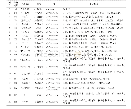 表1 21份火龙果种质名称、来源和主要特征