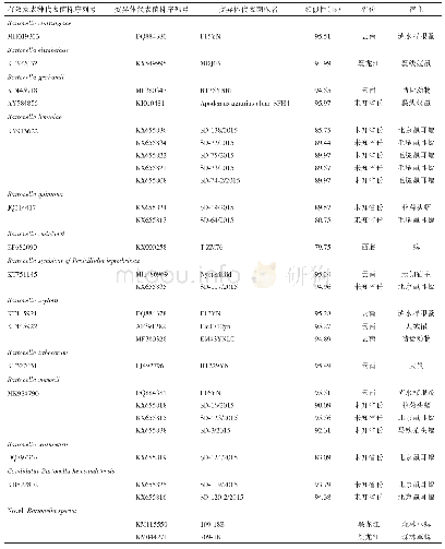 表2 潜在新种与系统发育最近的有效发表种的相似性