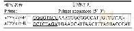 表1 引物序列Tab.1 The sequence of primers