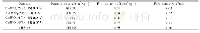 表1 样品的孔结构物理参数