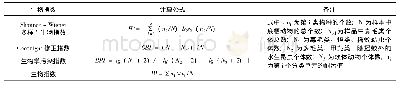 表2 各生物指数计算公式