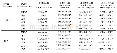 表3 不同降水量地点微地形0～10 m土层土壤贮水量比较