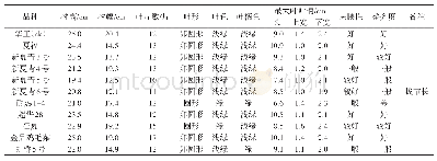 表1 各参试青菜品种的植物学性状