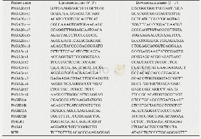 《表1 引物序列：毛竹茎秆伸长过程中赤霉素生物合成、降解和信号转导关键基因的鉴定及表达分析》