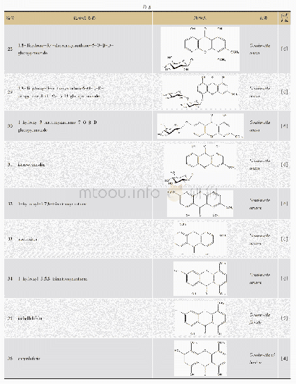 表1 假龙胆属植物中黄酮及酮类化合物