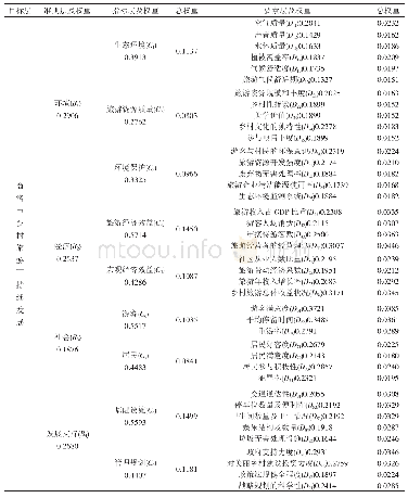 表1 乡村旅游可持续发展的各指标的权重