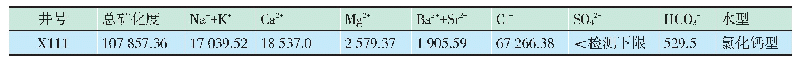 表1 水质全组分分析结果