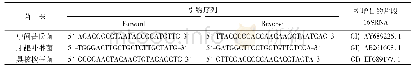 表1 3株菌的扩增引物序列Tab 1 The amplification primer sequences of 3 strains of bacteria