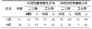 表1 2组二三尖瓣显示率