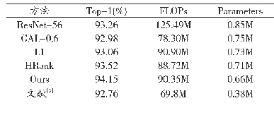 表2 多枝结构网络在CIFAR-10上的剪枝结果