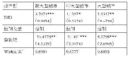 表7 基于城市规模异质性的检验结果