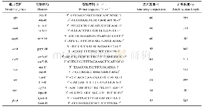 表1 引物序列和扩增条件