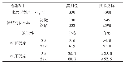 表2 P·O 42.5普通硅酸盐水泥技术指标