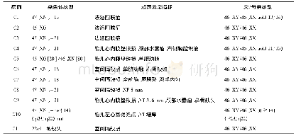 表3 染色体核型异常孕妇超声异常指标及母体核型对照