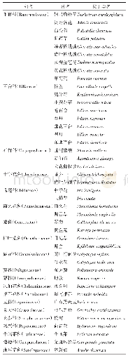 表1 通化地区野生花卉资源统计表