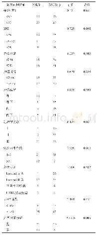 表1 早期乳腺癌NSLN转移相关危险因素的单因素分析