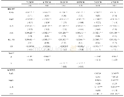 表3：空间计量模型的估计结果