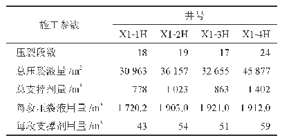 表2 目标区域老井压裂施工参数统计表