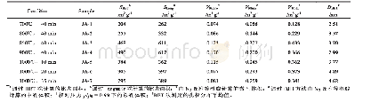 表1 JA系列样品的孔结构参数