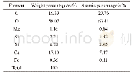 《Table 6 Composition of the Yellow River-slag composite material sample at the position“A”in Fig.9》下