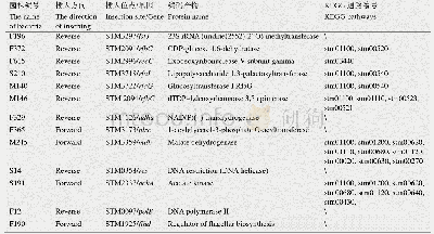 表2 显示层级表：鼠伤寒沙门氏菌参与细菌竞争相关基因