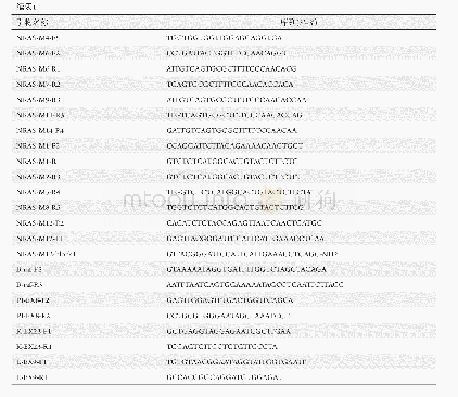 表1 KRAS,NRAS,BRAF PCR检测引物序列