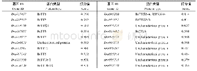 表1 预测白菜型油菜Br TT1的互作蛋白的信息