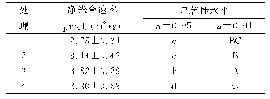 表1 紫丁香叶片的净光合速率结果