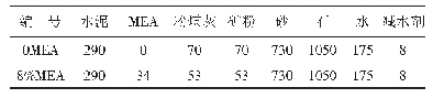 表2 现场混凝土配合比：室外环境对混凝土墙中轻烧MgO膨胀剂变形的影响