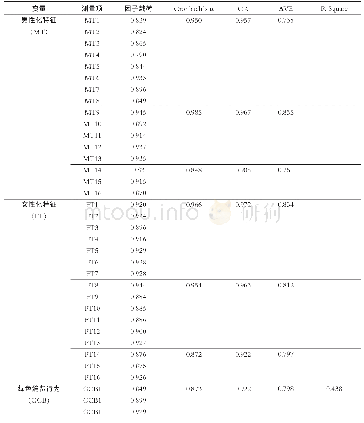 表2 测量模型效度概况：消费者性别角色影响绿色消费行为的实证研究