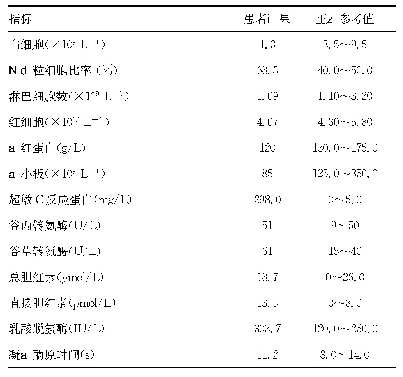 表1 患者入院时常规辅助检查