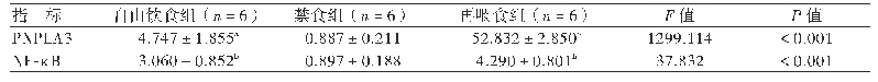 表2 禁食/再喂食干预下小鼠肝脏PNPLA3和NF-κB表达水平