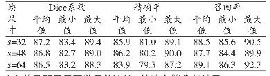 表1 基于不同块尺寸的U-Net算法血管分割结果评价指标比较（%）