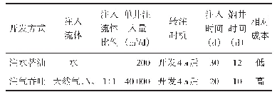 表2 2种能量补充方式的数值模拟模型参数选取