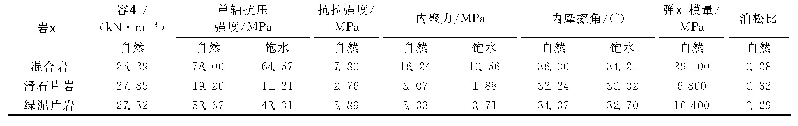 表1 岩石试样力学参数汇总表