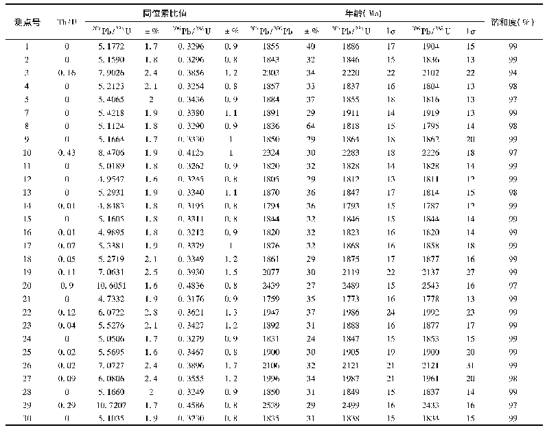 表3 样品18TZH49碎屑锆石U-Pb年龄