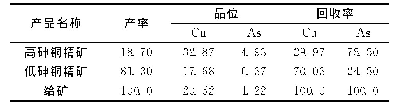 表4 铜精矿铜砷分离试验结果