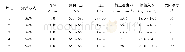 表7 单丝埋弧焊试验过程参数