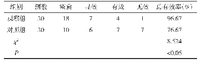 表1 2组治疗总有效率对比