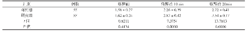 《表2 两组患者Ramsay镇静评分比较(±s)》