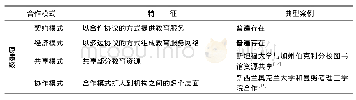 表2 高等教育合作模式类型