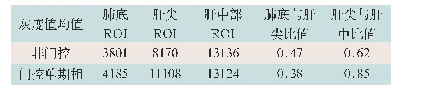 《表1 患者感兴趣区域灰度值均值及对比度计算结果》