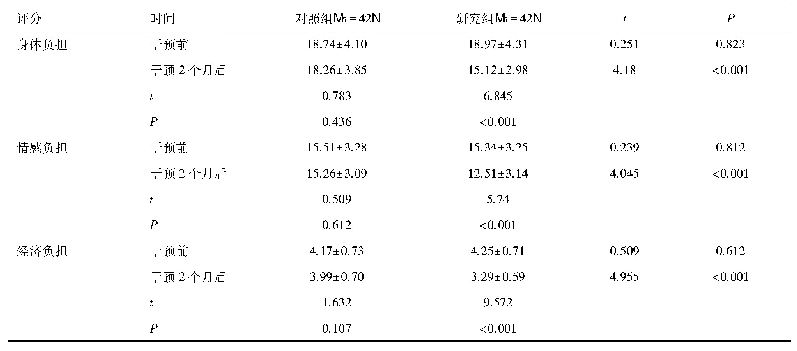 表3 两组SPBS评分水平比较(分)