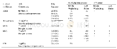 表3 PLGNC预测Cs NCED3-2启动子区顺式作用元件