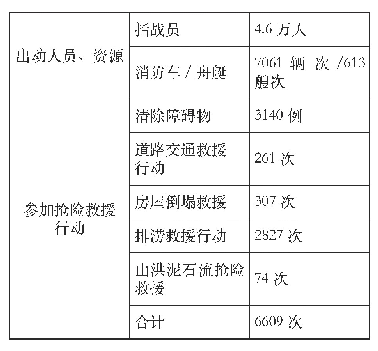 表2 消防队伍参加抢险救援情况